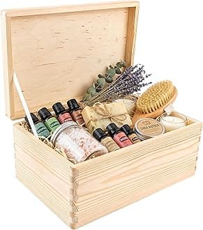 Large Plain Wooden Storage Box with Lid | 30x20x14cm (+/-1 cm) | Hinged Lid | Unpainted Easter Gift Box Kitchen Storage | ROUGH & UNSANDED Wood Keepsake Memory Craft Chest