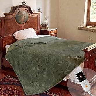 Electric Blanket Full Size 72''X84'' - Heated Blanket with Single Control Fast Heating 9 Heating Levels & 10 Hours Auto Off,ETL Certified Machine Washable (Gray Green)