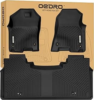 OEDRO Floor Mats for 2019-2024 Dodge Ram 1500 Crew Cab New Body (NOT for Classic Models) with Original Storage, All-Weather TPE Custom Fit Floor Liner for Dodge Ram 1500, Full Set Car Mats