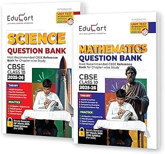 Educart CBSE Question Bank Class 10 Bundle - Science and Mathematics on New Syllabus 2025-26 (Introducing Unit Test Worksheets for 2026 Boards)