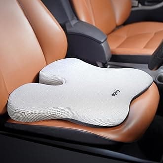 Ultimate Car Wedge Seat Cushion, W-Shape Memory Foam Cushion with Coccyx Tailbone Cutout, Hip Pain Tailbone Pain & Lower Back Pain Relief, Posture Correcting, Weight <120 kg, Pack of 1 (Grey)