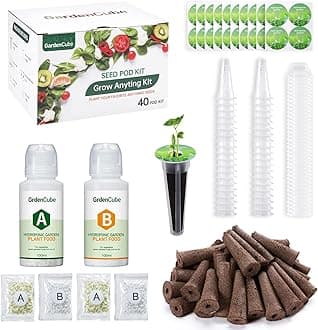 166pcs Hydroponic Pods Kit: Grow Anything Herb Kits - Includes Grow Sponges Grow Baskets Grow Domes Labels A&B Plant Food - Hydroponics Supplies for Most Brand