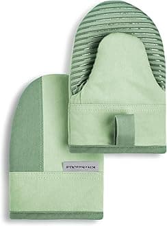 KitchenAid Beacon Two-Tone Mini Oven Mitt Set, 5.5"x8", Pistachio/Graphite Green