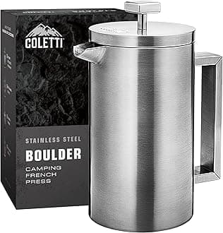 COLETTI Boulder Camping French Press (An American Press) - Large Insulated French Press Coffee Maker – 10 CUP