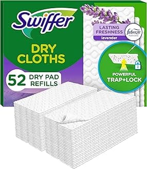 Sweeper Dry Mop Pad Refills for Floor Mopping and Cleaning, All Purpose Floor Cleaning Product, Lavender Vanilla and Comfort Scent, 52 Count