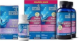 Mommy's BlissFast-Acting Baby Gas Relief Drops 100 Servings (Pack of 1) with Baby Constipation Ease 24 Servings (Pack of 2)