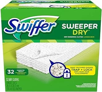 Swiffer Sweeper Dry Sweeping Cloths, Refills, Unscented, 32 ct.