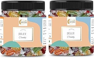 Organic Nature Jelly Candy Chocolate Fruits Flavour Mix Flavours Jar Pack (600 Grams (Pack of 2 of 300 Grams))