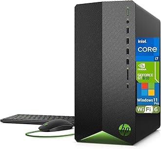 HP Pavilion Tower Desktop Computer, Intel 8-Core i7-11700F up to 4.9GHz, 4GB DDR4 RAM, 256GB PCIe SSD, GeForce GT 610 2GB, WiFi 6, Bluetooth, Type-C, RJ-45, HDMI, Windows 11 Pro