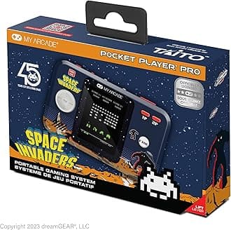 Space Invaders Pocket Player Pro: Retro Gaming Consoles, Fun Game for The Family, 2.75" Color Display