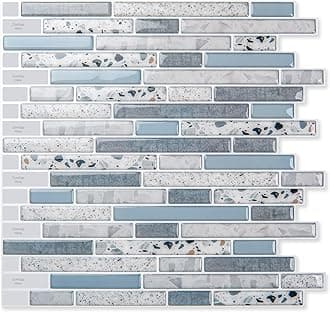 Peel and Stick Kitchen Backsplash Self-Adhesive Wall Tile Stone, 10 Sheets