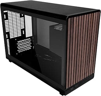 Lian Li A3-mATX PC Case - Glass Edition - Micro ATX Case - Supports 360mm AIO Cooler & 415mm GPU - Wood Front Panel & Side Tempered Glass Panel - No Fans Included - Black (A3X-WDG)