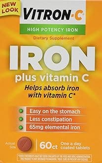 High Potency Iron Supplement Tablets 60 Ct (Pack of 2)