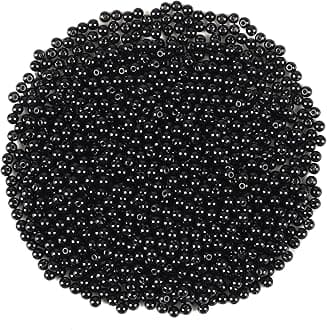 1200Pcs 4mm Black Spacer Beads Round Smooth Loose Ball Beads for Bracelet Jewelry Making Craft