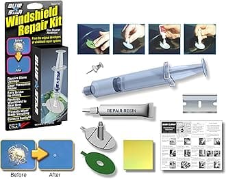 Blue Star Windshield Do It Yourself Windshield Repair Kit Resin, Glass Repair KIT Stone Damage CHIP Model # 777 Prevent Stone Damage Repair, Autoglass Chips and Cracks. Made in USA