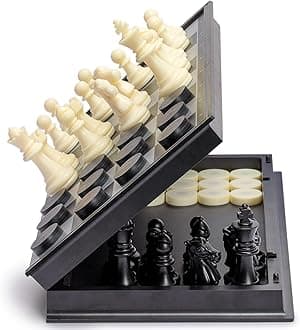 Medium 2-in-1 Travel Magnetic Chess & Checkers Set
