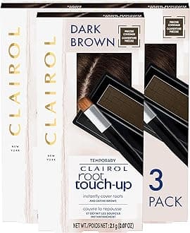 Clairol Root Touch-Up Temporary Concealing Powder, Dark Brown Hair Color, Pack of 3