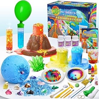 50+ Science Lab Experiments Kit for Kids, STEM Activities Educational Scientist Toys Gifts for Boys Girls Chemistry Set, Gemstone, Volcano Eruption