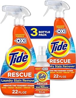 TideLaundry Stain Remover Spray with Oxi | Stain Remover for Clothes, Carpet, Upholstery, Pet Bedding | Stain Treater Spray for Tough Stains from Wine, Coffee, Grease | 22 Fl Oz (Pack of 2) & 3 Fl Oz