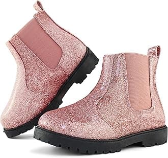 Tobfis Girl's Fashion Glitter Chelsea Boot Ankle Boots(Toddler/Little Kid/Big Kid)