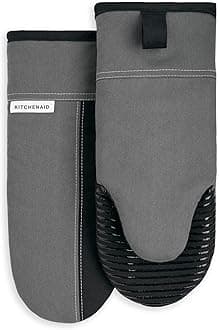 KitchenAid Kitchen Aid Beacon Oven Mitt Set, 5.75"x13", Contour Silver/Black