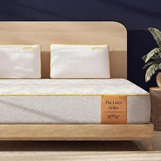 SleepyCat Latex Ortho Mattress | Firm Pinhole Latex Mattress for Back Support | Orthopedic Bed Mattress | Washable Zipper Cover | 10 Year Warranty (Single Size, 78x36x8 Inch)