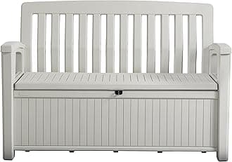 Cottage Garden and Patio Bench Trunk, 227 liters, White, 8 Litres