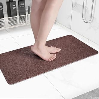 Non-Slip Bathtub Mat, Anti Slip Shower Mat, Fast Drying Bathtub Mats, Foot Scrubber Mat, Anti Slip Mat for Tub, Floor, Bathroom, Kitchen, Home, Hotel (Brown 40"×28")