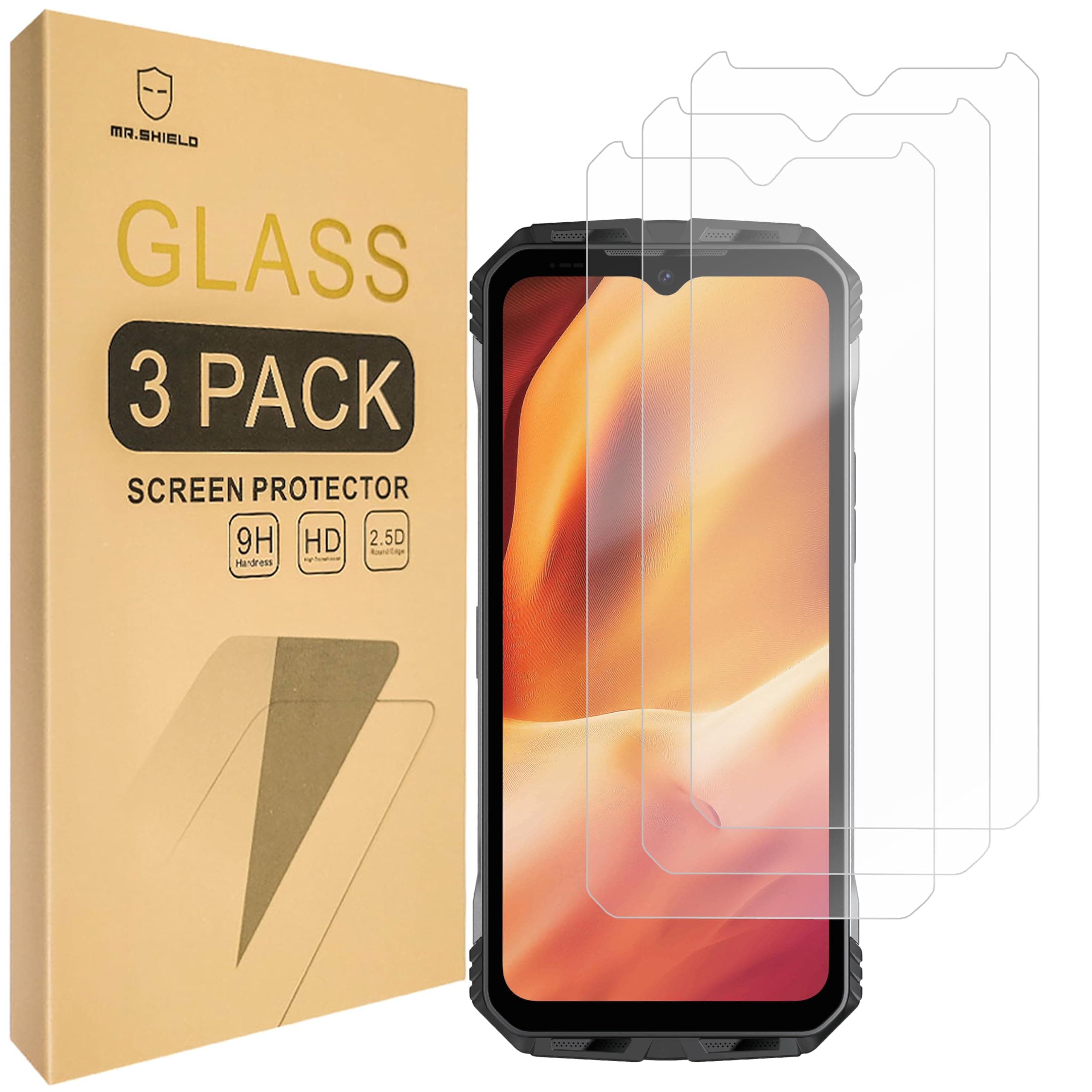 Mr.Shield [3-Pack] Screen Protector For Doogee V Max/V Max Pro [Tempered Glass] [Japan Glass with 9H Hardness] Screen Protector