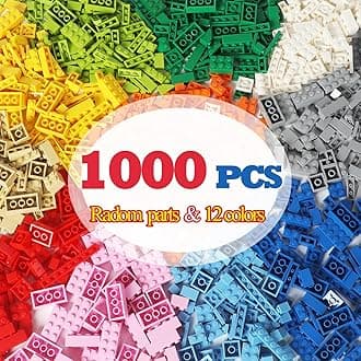 1000 Pieces Classic Building Blocks, Basic Bricks Refill Packs Compatible With Stones - Box Gifts for Boys and Girls From 6 Years
