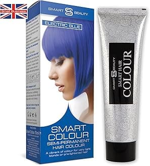 (Electric Blue) - Electric Blue Semi-Permanent Hair Dye, Professional Salon Quality Bright Blue Hair Colour with Blended with Nourishing Conditioners, No Ammonia Vegan Hair Dye