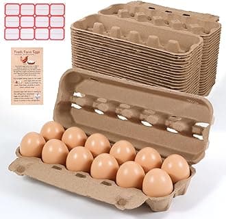 24-Pack Bulk Empty Egg Cartons for Storage, 12-Count Natural Paper Pulp Reusable & Sturdy Design (Egg Storage Containers)