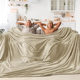 BEDELITE Fleece Blanket Extra Large Blankets for Bed, Luxury Plush Cozy Fuzzy Blanket 120x120 inches, Super Soft Warm Lightweight Throw Blanket All Seasons Suitable, Linen