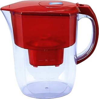Ehm Ultra Premium Alkaline Water Filter Pitcher - 3.8L, Activated Carbon Filter- BPA Free, Healthy, Clean, & Toxin-Free Mineralized Alkaline Water in Minutes- Up to 9.5 pH-2023 (RED)