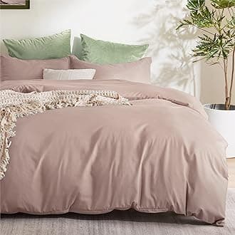 Bedsure Dusty Rose Duvet Cover Full Size - Soft Double Brushed Bedding Set for Kids with Zipper Closure, 3 Pieces, Includes 1 Duvet Cover (80"x90") & 2 Pillow Shams, NO Comforter