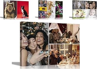 Artley Prints 3 Photos on Custom Canvas Wall Art Hanging Wall Decor Personalised Pictures Stretched and Framed Prints 76 x 50cm (30 x 20 inches)