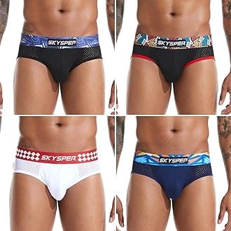 SKYSPER Men's Jockstrap Breathable Mesh 2pcs 3pcs 4pcs Jock Strap Male Underwear, Athletic Supporters for Men