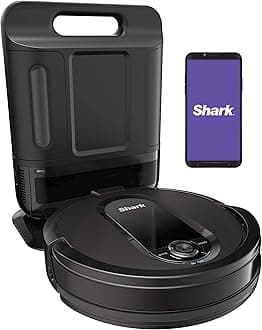 Shark AV1002AE IQ Robot Vacuum with Self-Empty Base Powerful Suction Wi-Fi Voice Command Total Home Mapping Perfect for Pets 0.17-Quarts Dust Cup Capacity Black