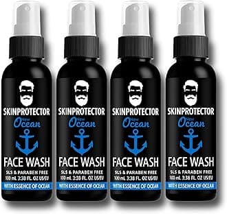 Skinprotector Ocean Face Wash for Men | Fight Acne & Pimples, Brighten Skin, Clears Dirt, Oil Control, Refreshing Feel - Multi-Action Formula (4x100 ml)