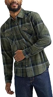 Wrangler Men's Denim Light Wash Long Sleeve Snap Shirt