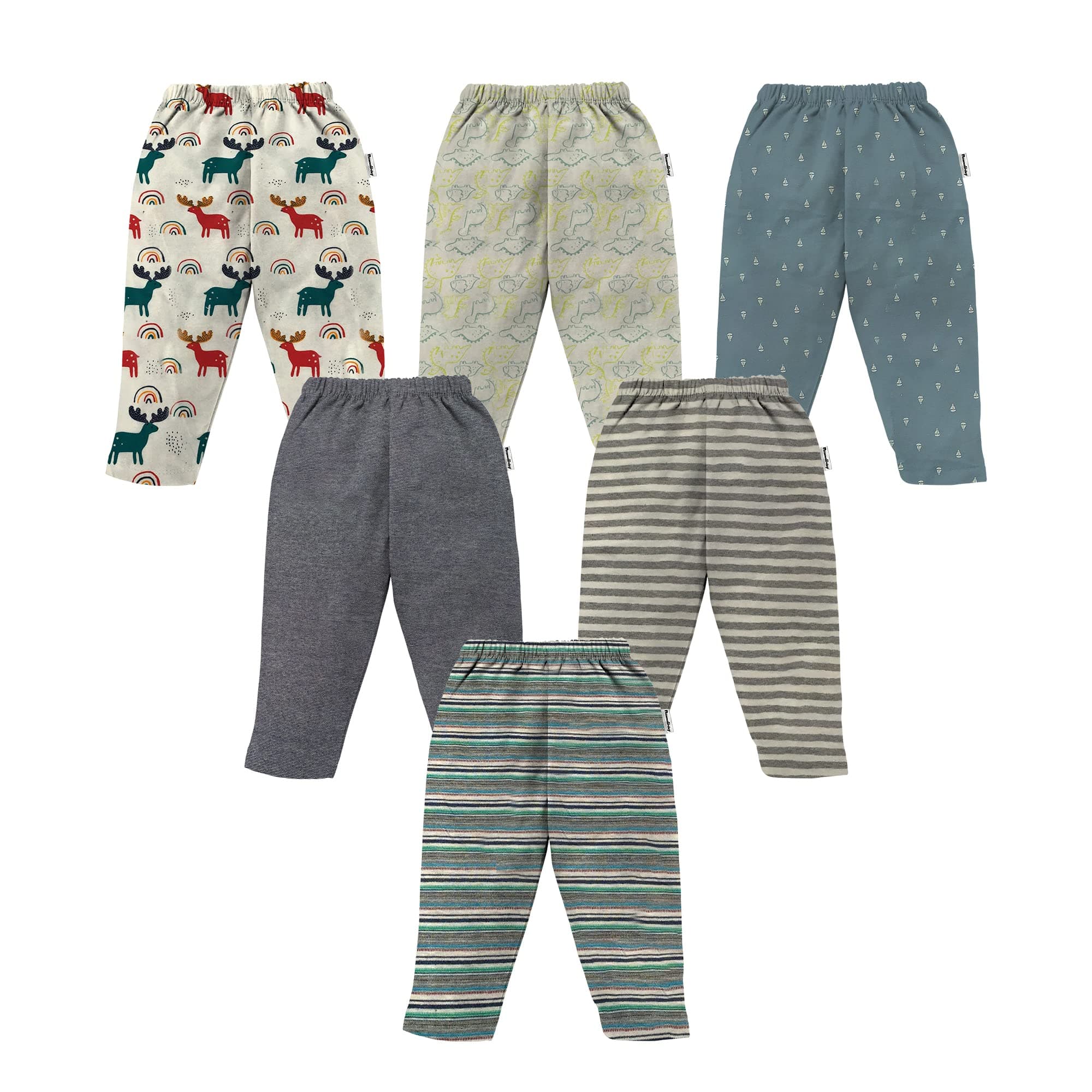 100% Cotton Assorted Track Pant for Boys and Girls - Regular fit | Loose Fit Track Pants(Pack of 6)