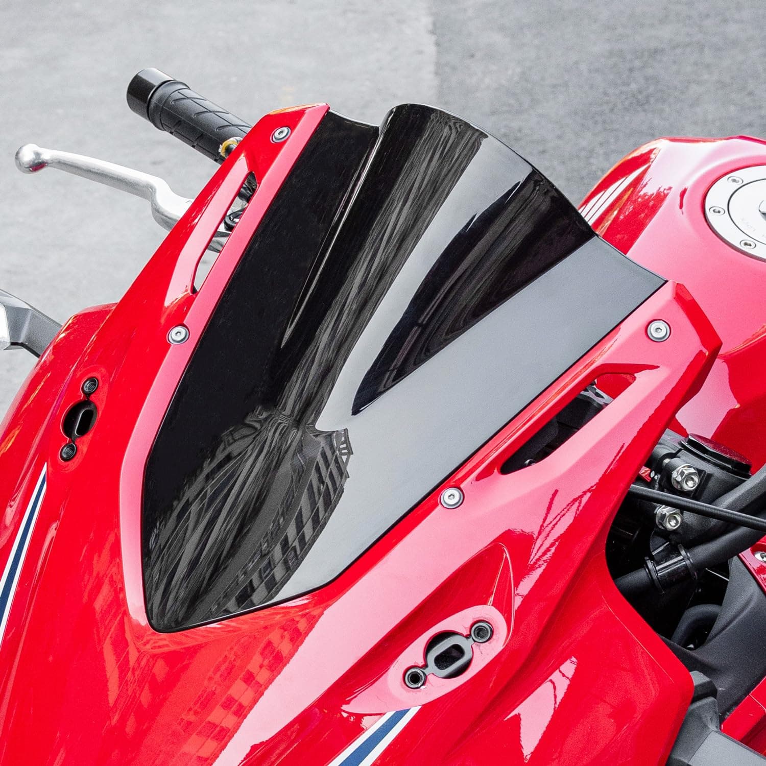 Lorababer Motorcycle Windshield Deflector Double Bubble Windscreen Front Wind Screen Visor Flyscreen Compatible with CBR500R CBR 500R CBR-500-R 2019 2020 2021 2022 2023 (Smoke)