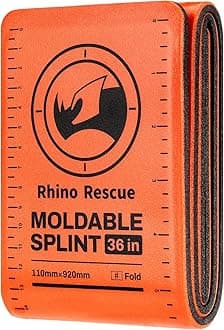 RHINO RESCUE First Aid Splint 36" X 4.3" Orange-Gray, Keep Bones in Position (Folded)