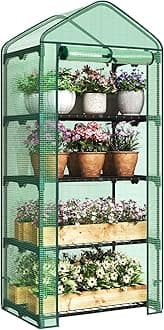 WOLTU Garden Greenhouse Plastic Tomato Greenhouse Vegetable Fruit Flower Plant Shed with Strong Reinforced Cover 69x49x158cm Green GWH00402gn