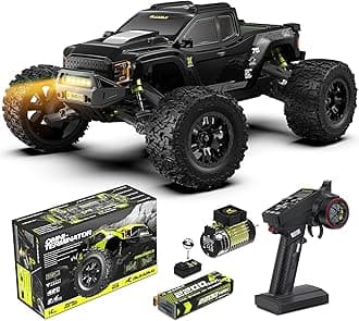 RIAARIO RC Cars Mini 1:10 Brushless RC Car for Adults Max 50 mph All Terrain Hobby Trucks Electric Off-Road Monster Trucks 4WD Remote Control Car Truck Waterproof with Carbon Fiber