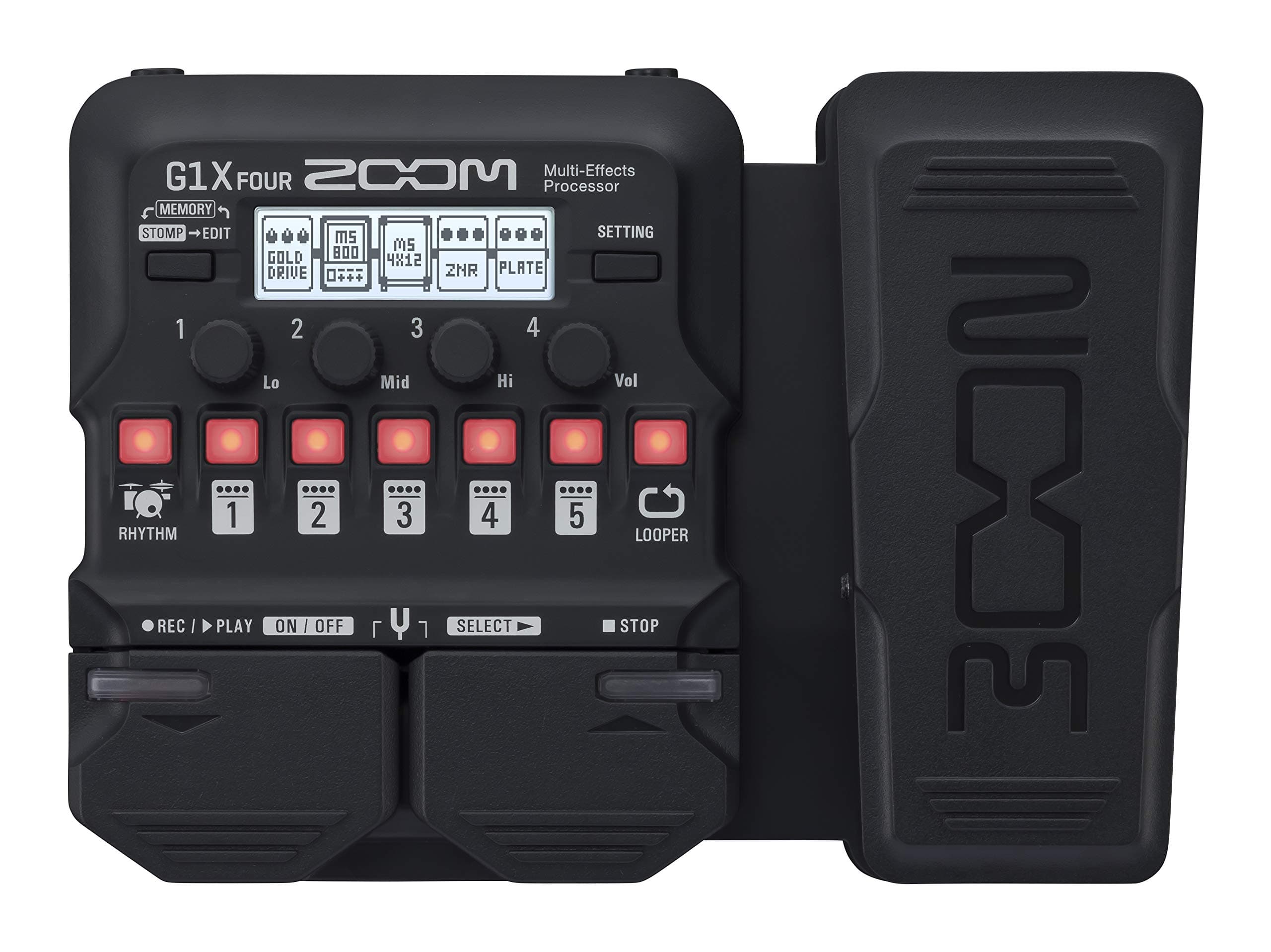 G1X FOUR Guitar Multi-Effects Processor with Expression Pedal, With 70+ Built-in Effects, Amp Modeling, Looper, Rhythm Section, Tuner, Battery Powered