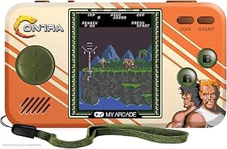 My Arcade Contra Pocket Player-2-In1, Includes Contra And Super Contra, Co/Vs Link For Co-Op Action, Full Color Display, Volume Controls, Headphone Jack, Battery Or Micro USb Powered (Dgunl-3281)