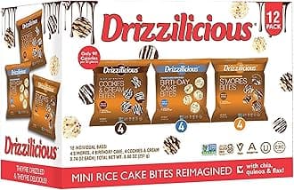 Mini Rice Cakes Variety Pack- Rice Crisps, Healthy Snack for Adults and Kids, Flavored Rice Cakes, Vegan, Gluten Free Snack, Allergen Free, Only 90 Calories Per Bag- 0.74 oz (Pack of 12)