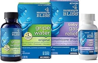 Gripe Water & Baby Gas Relief Drops Combo Pack, Relieves Gas, Colic, Hiccups & Fussiness, Gentle for Babies, Total 3 oz