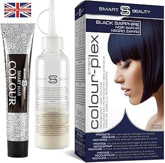 Smart Beauty Blue Black Hair Dye Permanent with Anti-Breakage Plex Hair Care, Vegan Hair Dye & Cruelty-Free, 100% Grey Coverage, Midnight Blue Hair Dye, For All Hair Types.